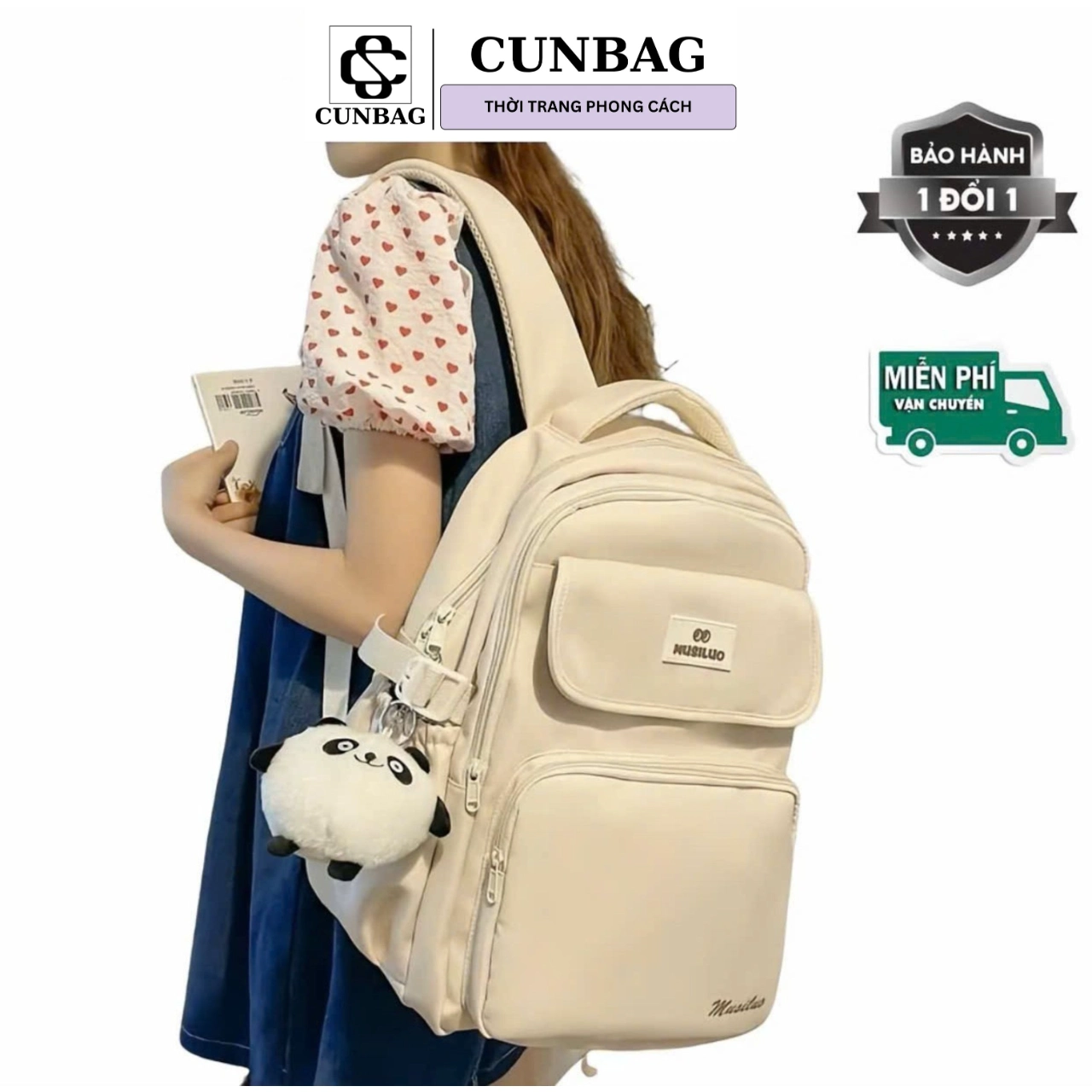 [ BACK TO SCHOOL ] (Không Móc Khóa) Balo Chống Nước Nhiều Ngăn Đi Học Đi Chơi Phong Cách Hàn Quốc Unisex BL600